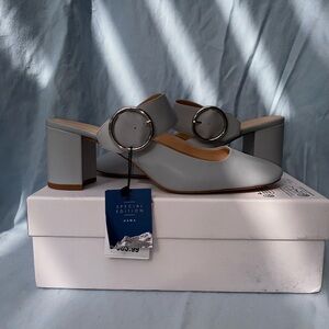 Zara Women's Powder Blue Mary Jane Mule Size 10